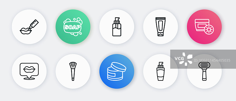 化妆品软管防晒霜套装图片素材