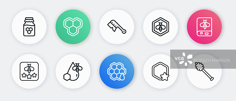 蜂与蜂巢书本线条设计图片素材