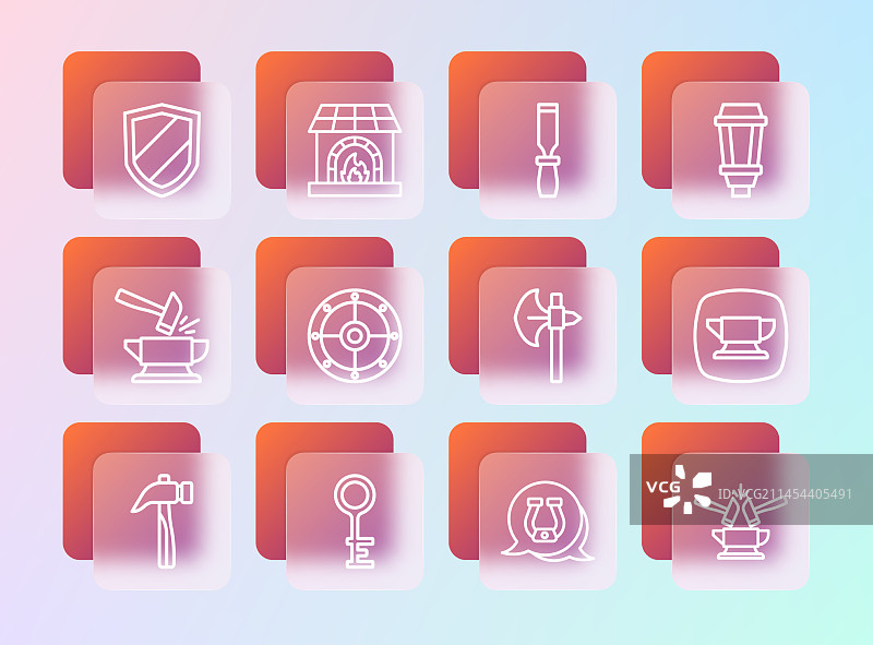 花园灯旧钥匙中世纪斧头图片素材