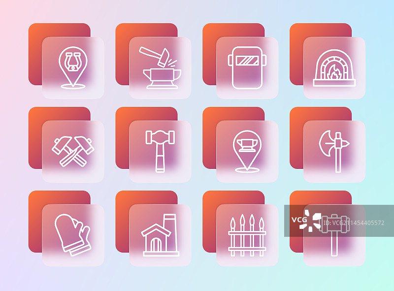 铁匠烤炉工匠车间内景合集图片素材