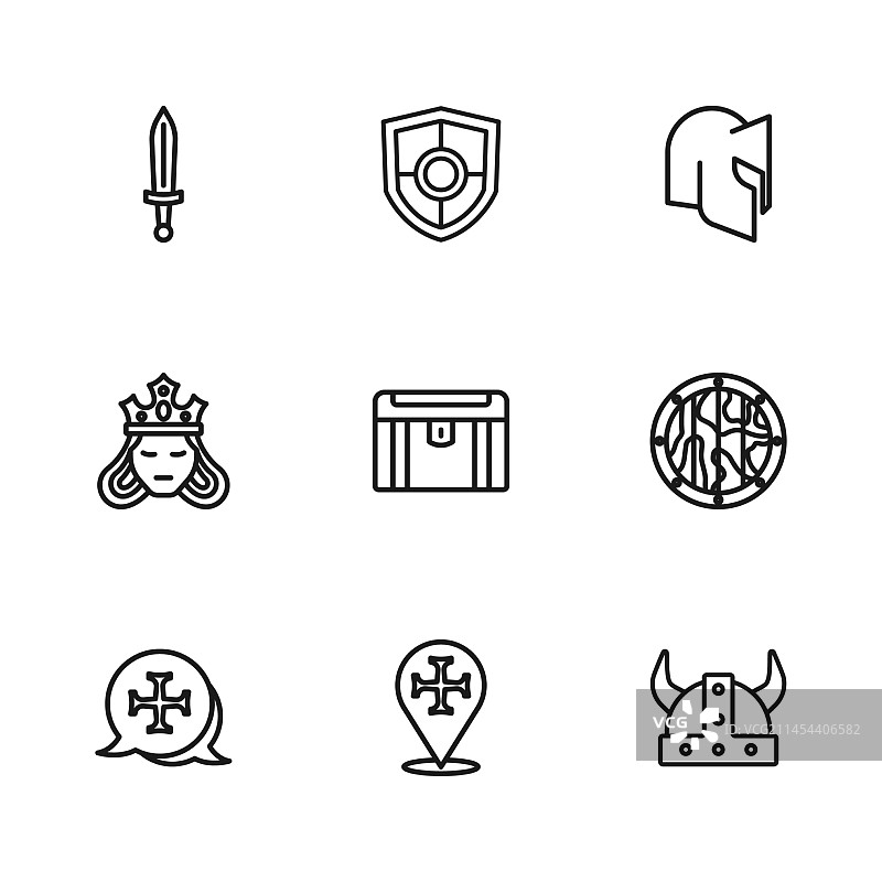 圆形木盾维京人图片素材