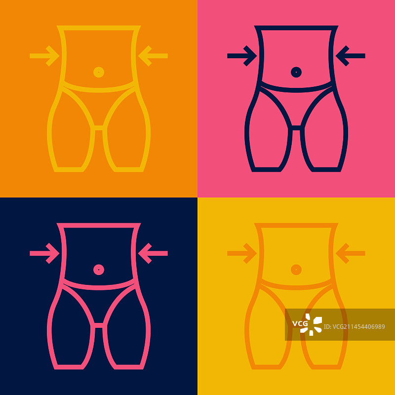 波普艺术风格的女性腰部图标图片素材