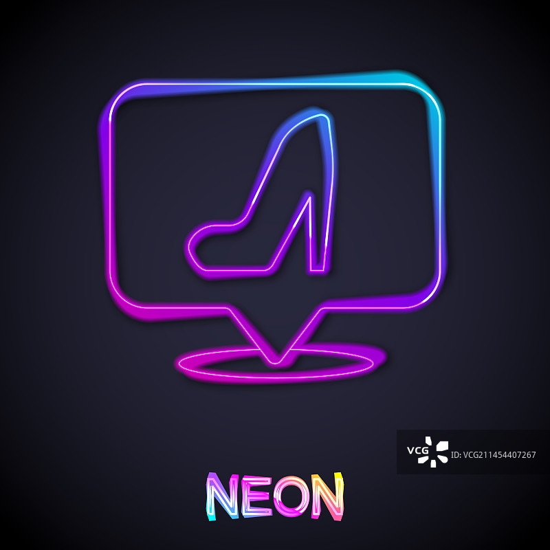 发光霓虹高跟女鞋图标图片素材