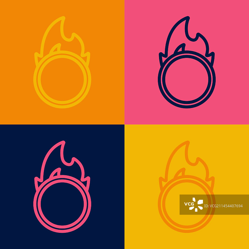 波普艺术马戏团火圈图标图片素材