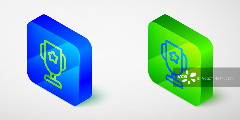 2.5D线条赌场扑克奖杯图标图片素材
