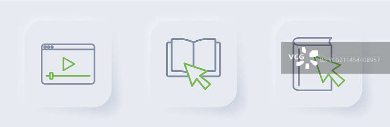 在线书籍与视频播放图标线条素材图片素材