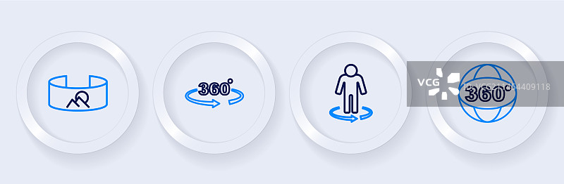360度全景3D建模图标图片素材