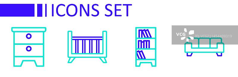 沙发灯婴儿床套装图片素材