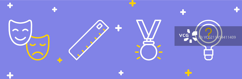 未知搜索奖章标尺喜剧线条图片素材