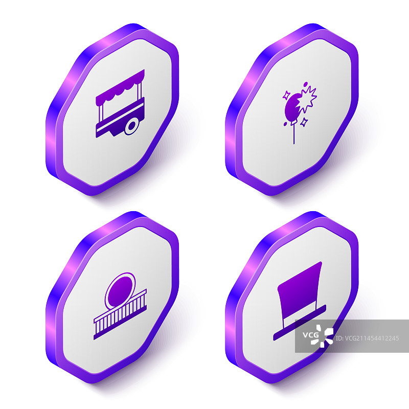 2.5D街头快餐车气球场景图片素材