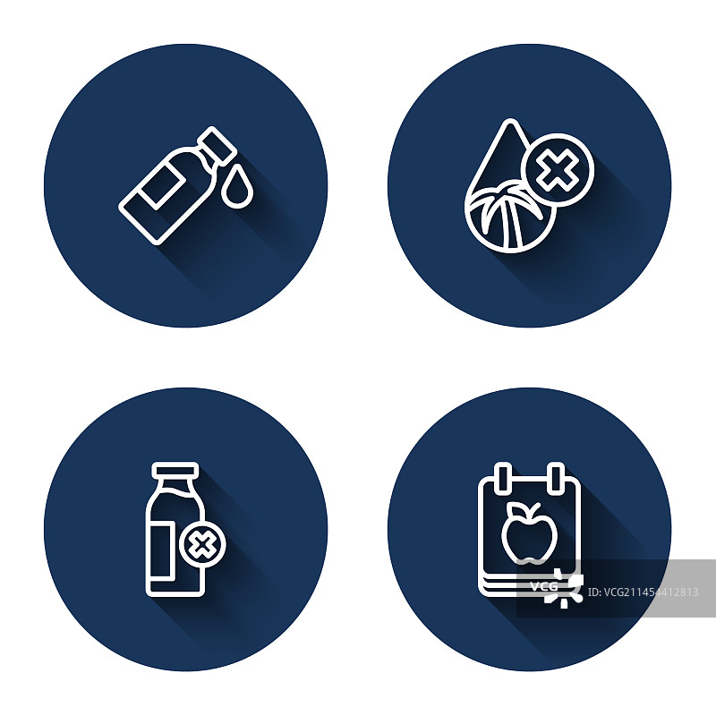 水瓶、无棕榈油乳糖手绘线条图片素材