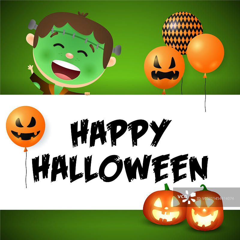 带僵尸的万圣节海报设计图片素材