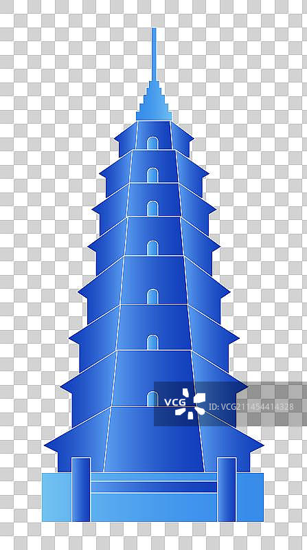 汕头元宝塔发光渐变科技炫酷商务地标旅游矢量城市图片素材