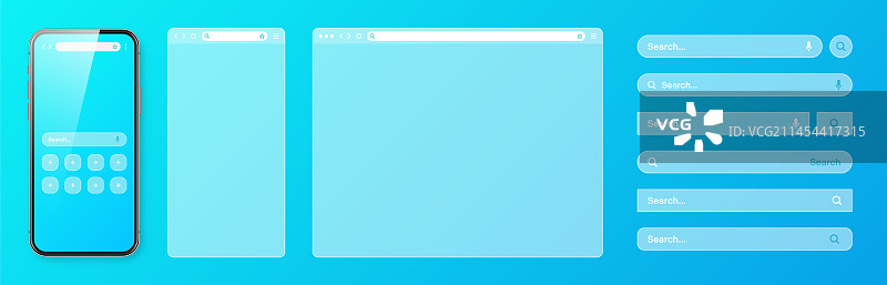 智能手机透明互联网浏览器窗口图片素材