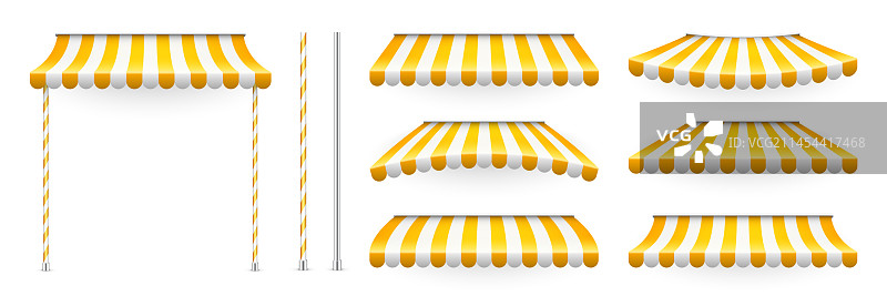 带支架的黄色店铺遮阳篷图片素材