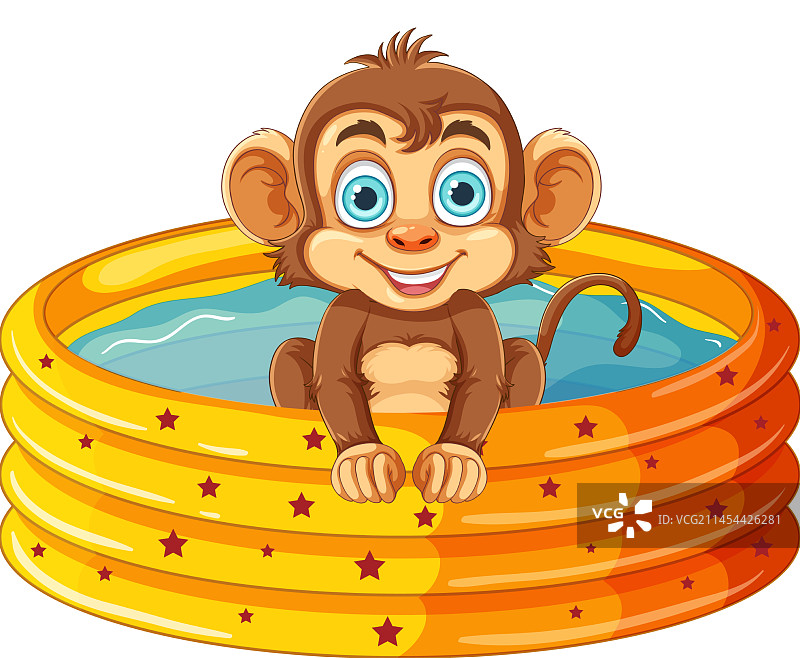 泳池里的可爱钱币图片素材