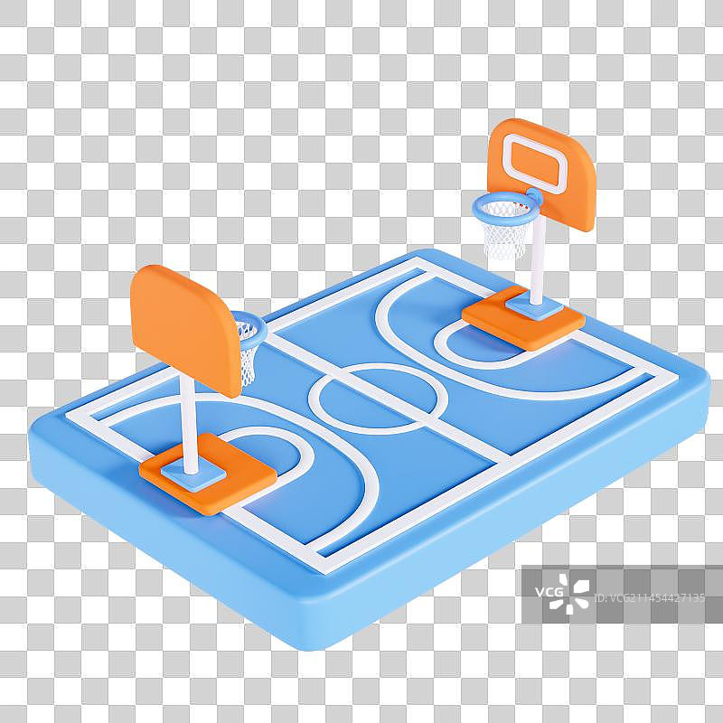 3D立体篮球场球框球架体育元素图片素材