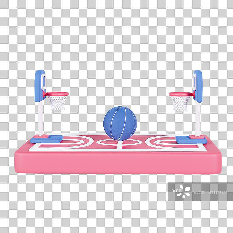 3D立体篮球场球框球架体育元素图片素材