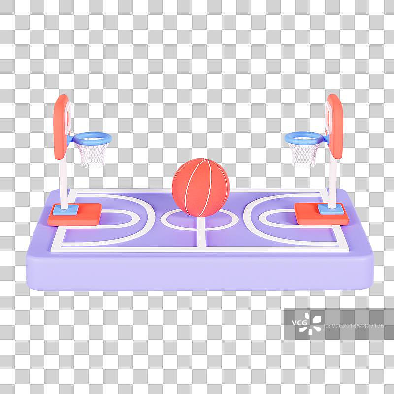 3D立体篮球场球框球架体育元素图片素材