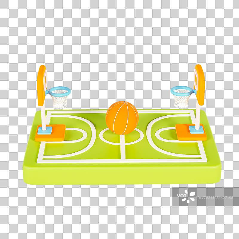 3D立体篮球场球框球架体育元素图片素材
