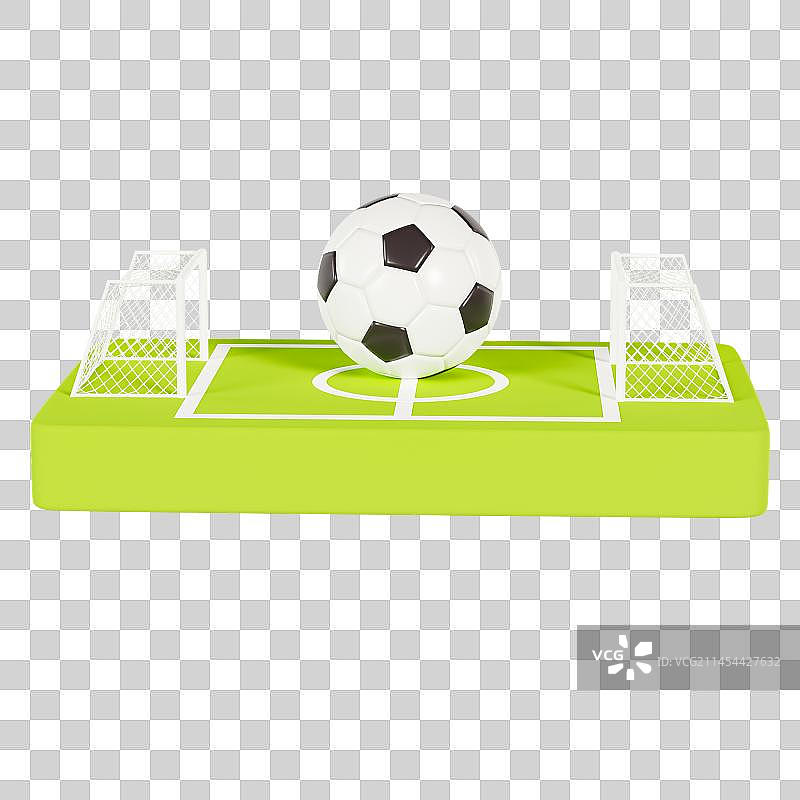3D立体足球场踢足球体育运动奖杯元素图片素材