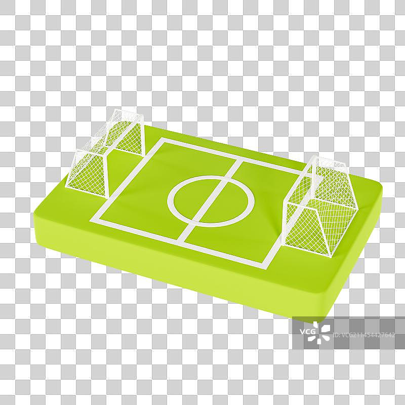 3D立体足球场踢足球体育运动奖杯元素图片素材