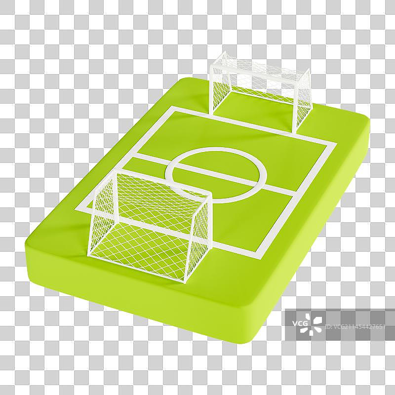 3D立体足球场踢足球体育运动奖杯元素图片素材