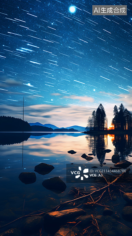 【AI数字艺术】星空唯美插画图片素材