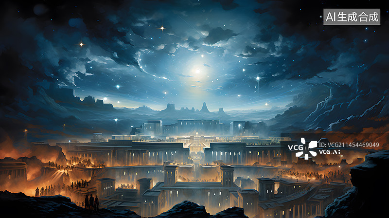 【AI数字艺术】西方神话建筑风景图片素材