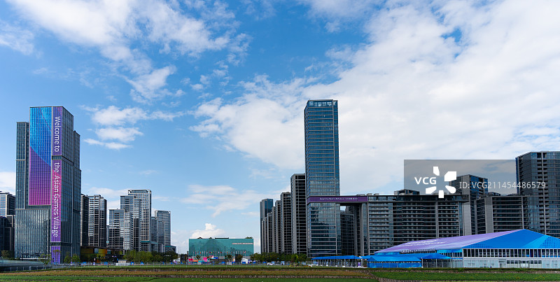 杭州亚运村运动员村全景图片素材