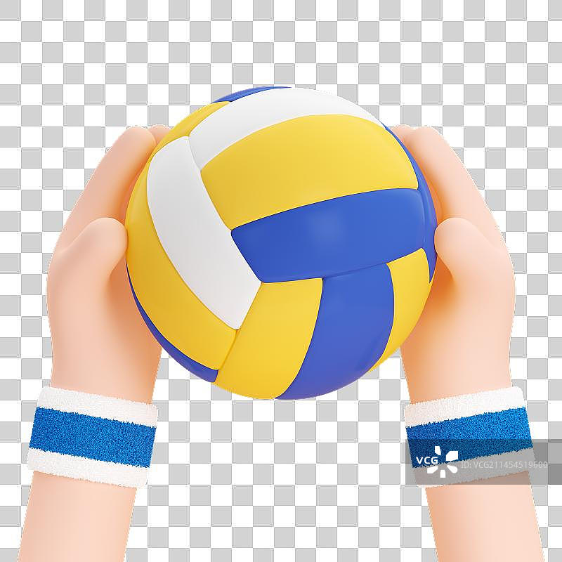 3D渲染卡通手捧运动元素图片素材