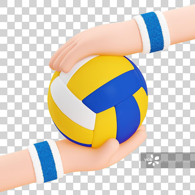 3D渲染卡通手捧运动元素图片素材