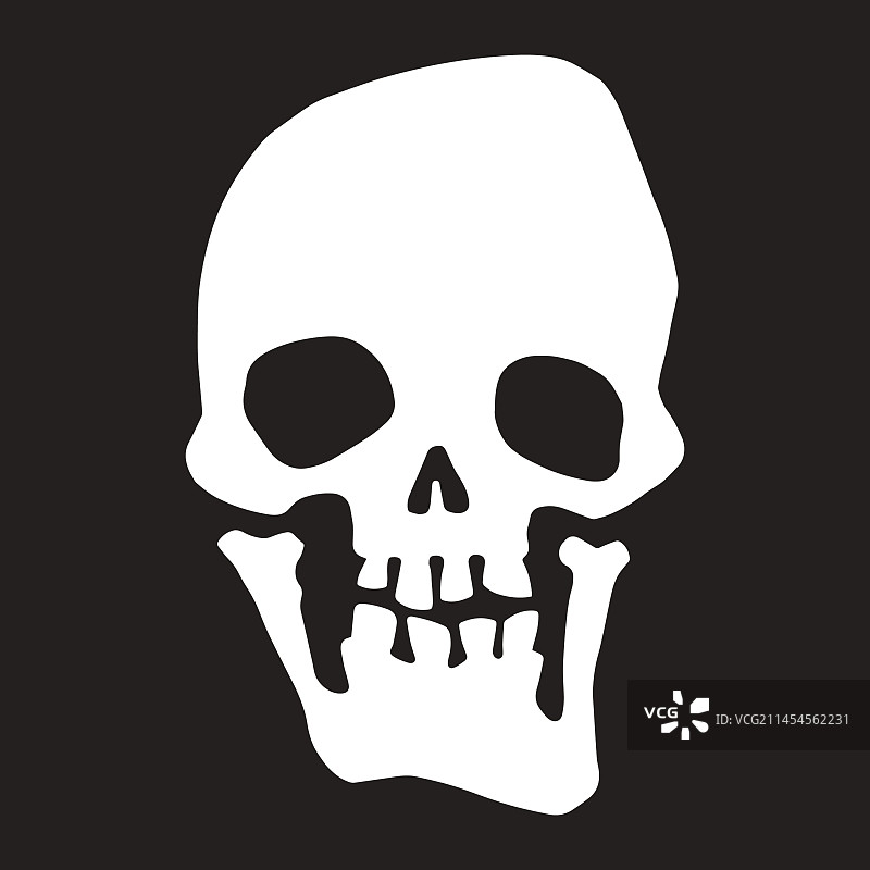 骷髅头单色贴纸图片素材