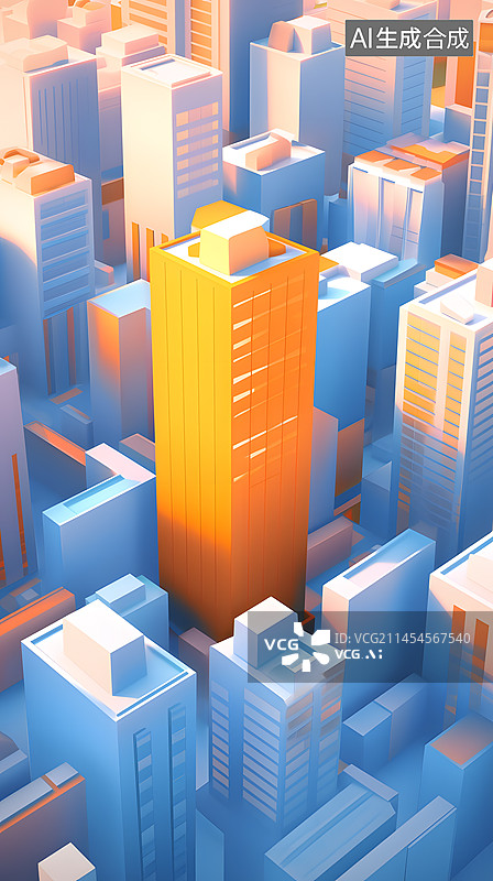 【AI数字艺术】三维经济地产插画图片素材