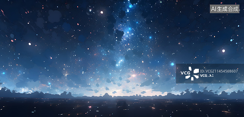 【AI数字艺术】浪漫梦幻五彩星空图片素材