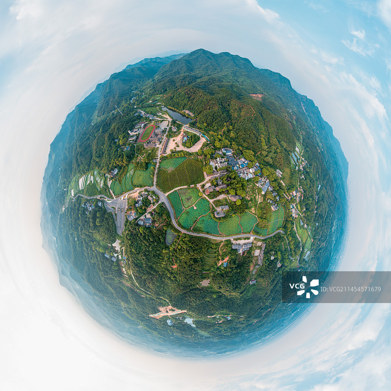 信阳最美乡村郝堂村360球形全景图片素材