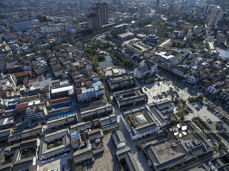 浙江东阳卢宅明清古建筑群航拍图片素材