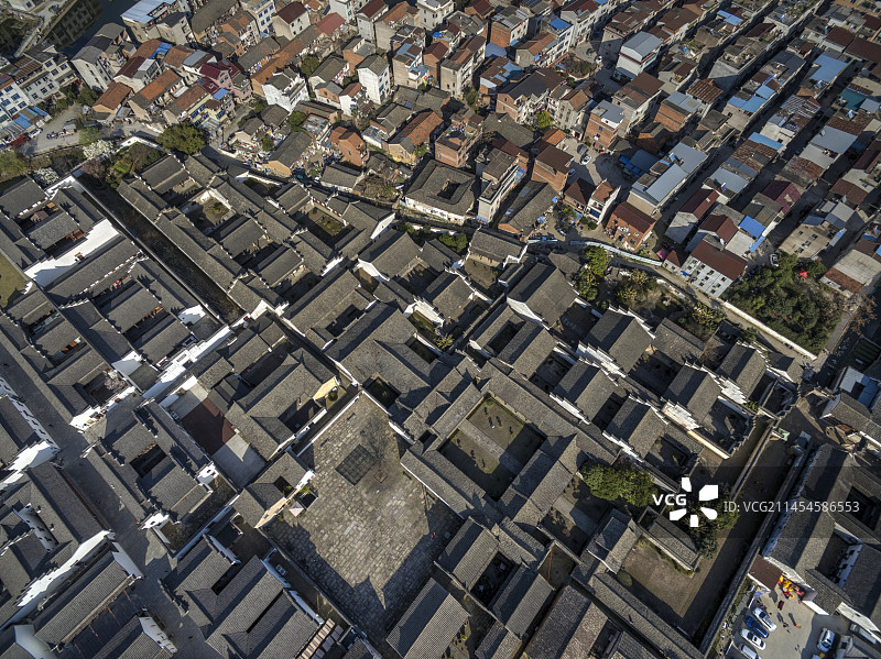 浙江东阳卢宅明清古建筑群航拍图片素材