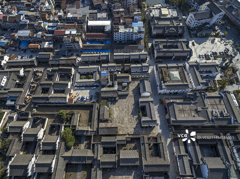 浙江东阳卢宅明清古建筑群航拍图片素材
