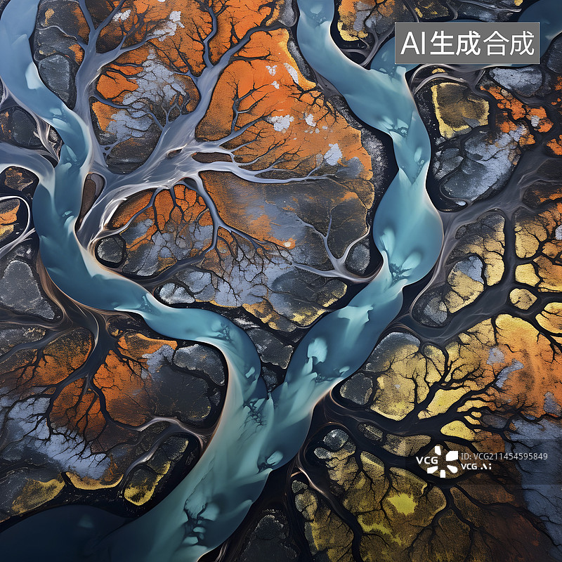 【AI数字艺术】航拍多彩的大地图片素材