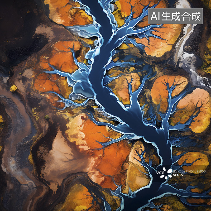 【AI数字艺术】航拍多彩的大地图片素材