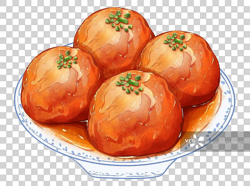 一盘四喜丸子图片素材