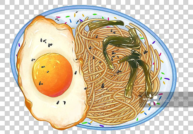 葱油拌面煎蛋图片素材