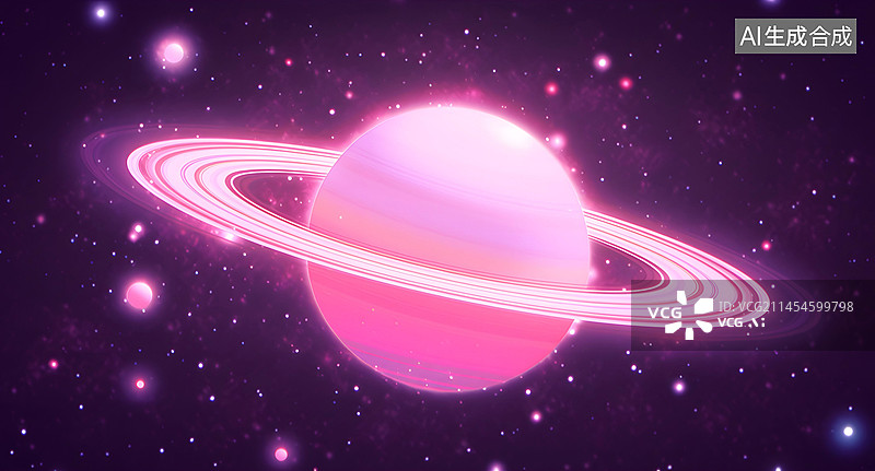 【AI数字艺术】梦幻土星插画图片素材