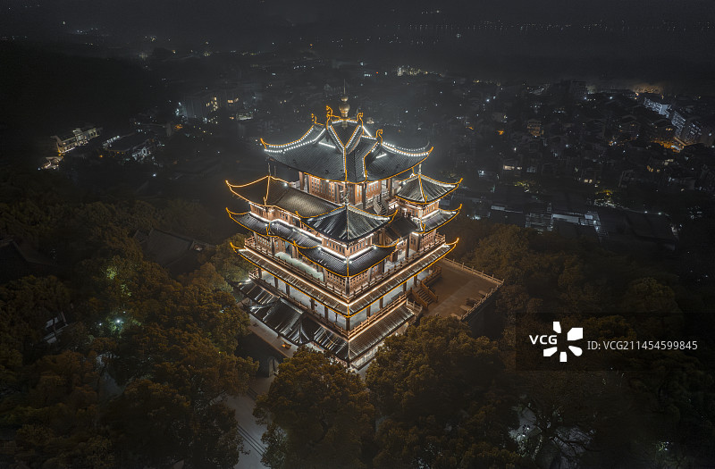 杭州城隍阁夜景图片素材