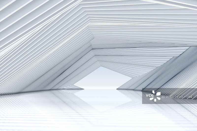 3D白色抽象建筑空间背景图片素材