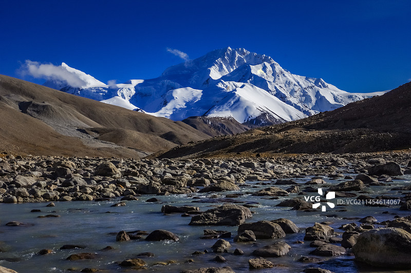 希夏邦马脚下峰山水雪山风光图片素材