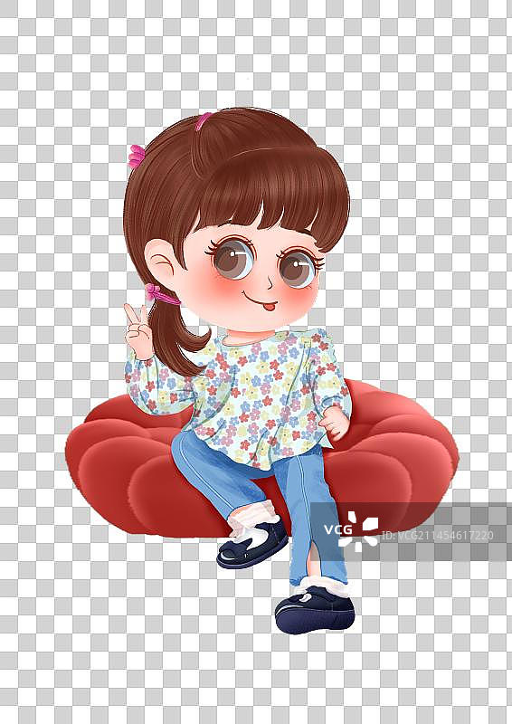 儿童人物动态插画图片素材
