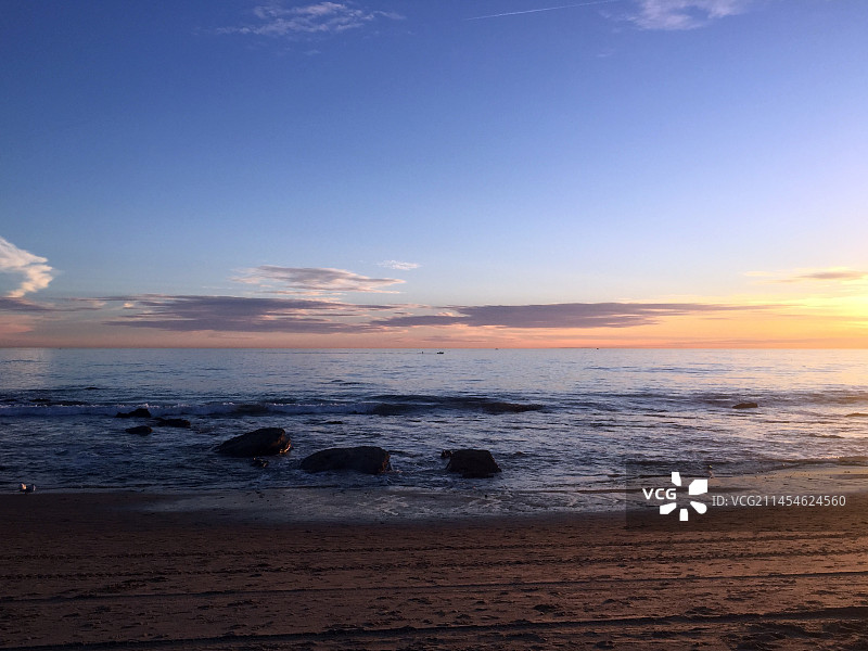 美丽的加利福尼亚尔湾海边落日图片素材