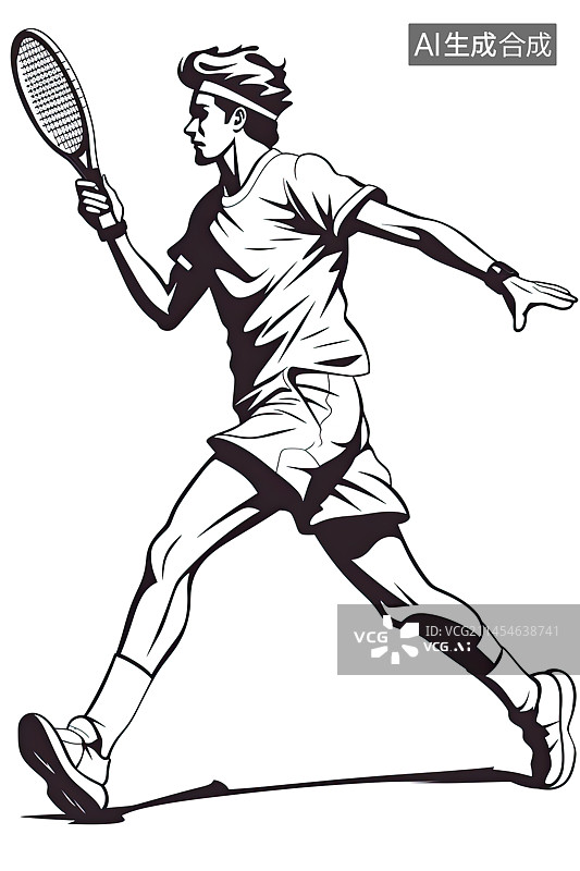 【AI数字艺术】男子网球运动员图片素材